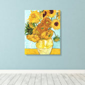 Zonnebloemen - Vincent Willem van Gogh Canvas Afdruk (Insitu (Houten vloer))