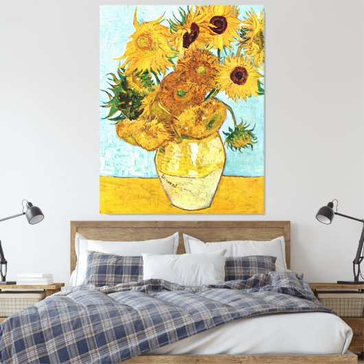 Zonnebloemen - Vincent Willem van Gogh Canvas Afdruk (Insitu (Slaapkamer))