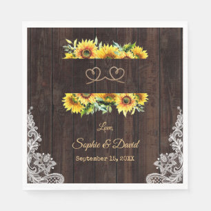Zonnebloemen Vintage Touw Hout We Hebben Ons Jawoo Servet