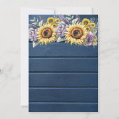 Zonnebloemen, Violet bloemen hout pensioen Kaart (Achterkant)