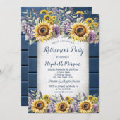 Zonnebloemen, Violet bloemen hout pensioen Kaart (Voorkant / Achterkant)