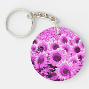 Zonnebloemen - violet, orchidee en paars sleutelhanger
