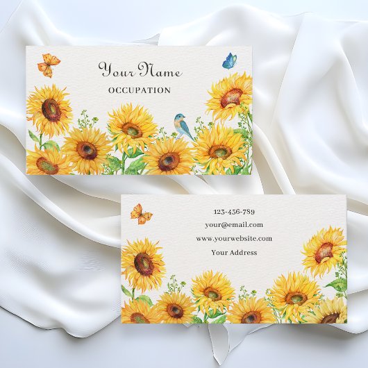 Zonnebloemen visitekaartje
