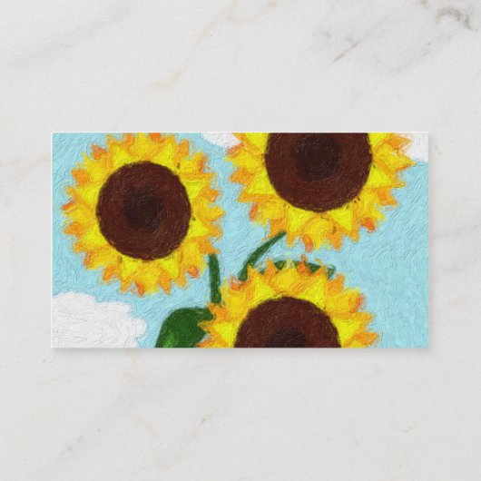 Zonnebloemen Visitekaartje (Achterkant)