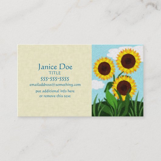 Zonnebloemen Visitekaartje (Voorkant)