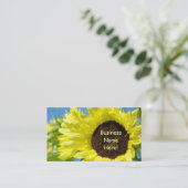 Zonnebloemen Visitekaartje Gele Blauwe Kaarten (Staand voorkant)