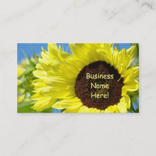 Zonnebloemen Visitekaartje Gele Blauwe Kaarten (Voorkant)