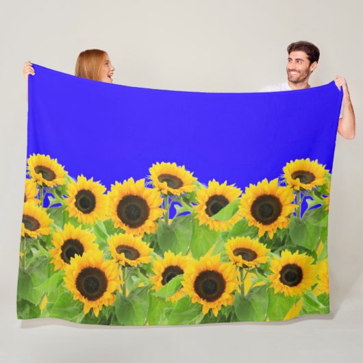 Zonnebloemen Vleece Blanket Fleece Deken (In situ)
