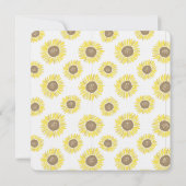 Zonnebloemen vlinder bruiloft kaart (Achterkant)