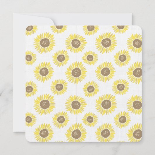 Zonnebloemen vlinder bruiloft kaart (Achterkant)