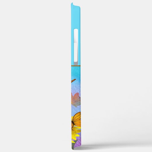 Zonnebloemen Vlinderpatroonmonogrammen Initialen Case-Mate iPhone Case (Achterkant / Links)