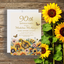 Zonnebloemen Vlinders 90ste Verjaardagsfeestje
