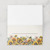 Zonnebloemen Vlinders Party Plaatskaartje (Buitenkant ongevouwen)