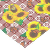 Zonnebloemen Vlinders Red Gingham Tafelkleed (Gekanteld)