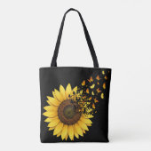 Zonnebloemen Vlinders Tote Bag (Achterkant)