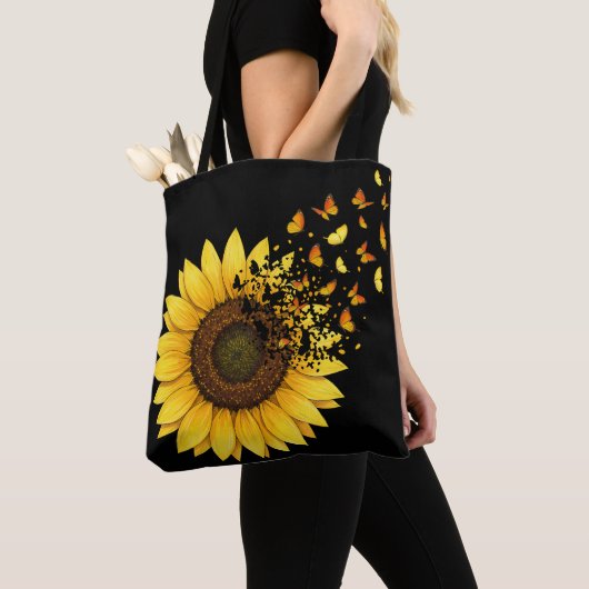 Zonnebloemen Vlinders Tote Bag (Dichtbij)