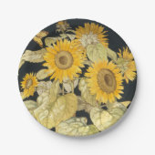 Zonnebloemen Vlindertuin  porselein Papieren Bordje (Voorkant)