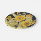 Zonnebloemen Vlindertuin  porselein Papieren Bordje (Gekanteld)