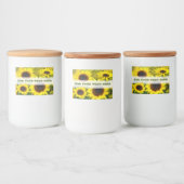 Zonnebloemen Voedselcontainer Etiket (Flessen)