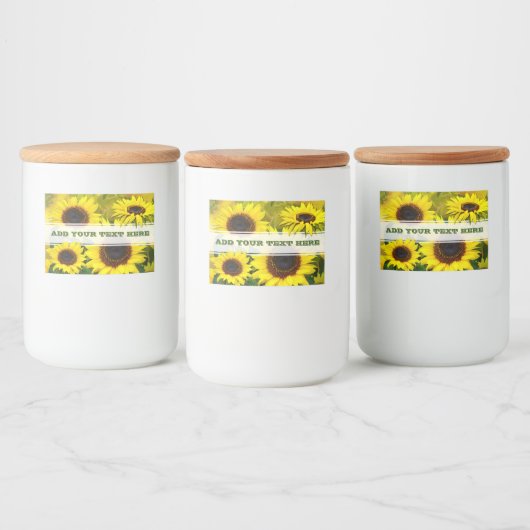 Zonnebloemen Voedselcontainer Etiket (Flessen)