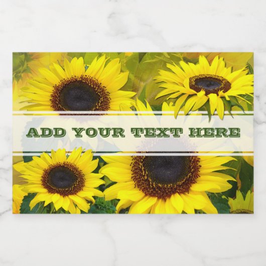 Zonnebloemen Voedselcontainer Etiket (Enkel label)