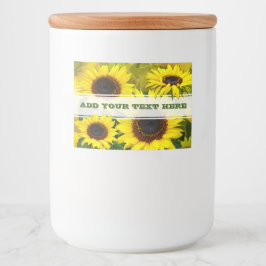 Zonnebloemen Voedselcontainer Etiket