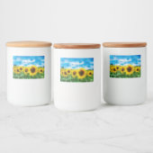 Zonnebloemen Voedselcontainer Etiket (Flessen)