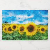Zonnebloemen Voedselcontainer Etiket (Enkel label)