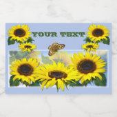 Zonnebloemen Voedselcontainer Etiket (Enkel label)