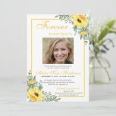 Zonnebloemen voor altijd in ons hart Foto van begr Kaart (Staand voorkant)