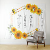 Zonnebloemen voor babyfeestje 'Mom to bee' geslach Wandkleed (In Situ (horizontaal))