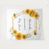 Zonnebloemen voor babyfeestje 'Mom to bee' geslach Wandkleed (Voorkant (horizontaal))
