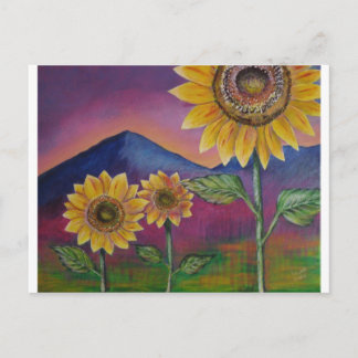 Zonnebloemen voor de bergen briefkaart