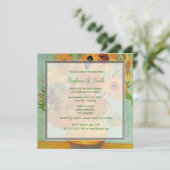  zonnebloemen voor de borst kaart (Staand voorkant)