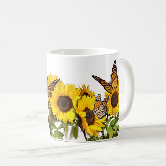 Zonnebloemen voor de Mok van koffie (Voorkant rechts)
