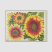  zonnebloemen voor de rode en goudmakerij tissuepapier (Voorkant)