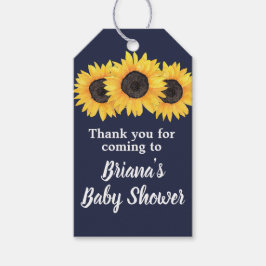 Zonnebloemen voor de schenkende Labels marineblauw Cadeaulabel