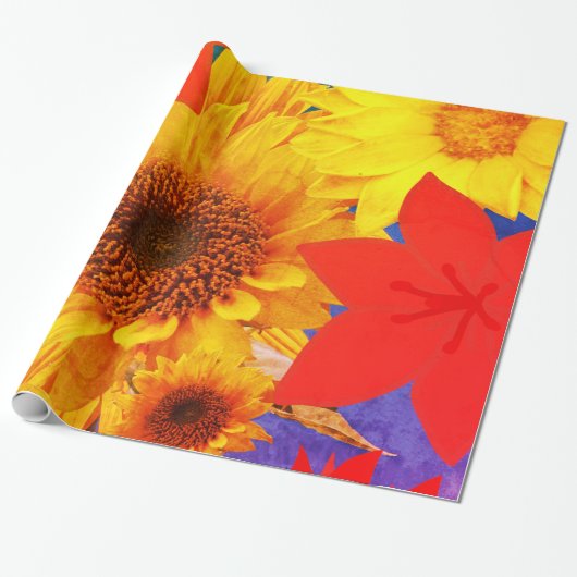 Zonnebloemen voor het verpakken van papier (Uitgerold)