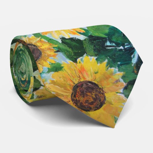 zonnebloemen voor kinderen stropdas (Opgerold)