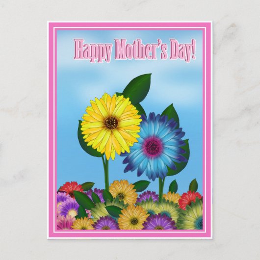 Zonnebloemen voor mama op Moederdag Briefkaart (Voorkant)