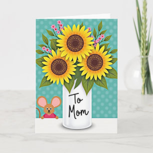 Zonnebloemen Voor Moeder Gelukkig Cadeaubon Kaart