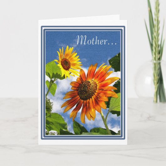 Zonnebloemen voor moeder kaart (Voorkant)