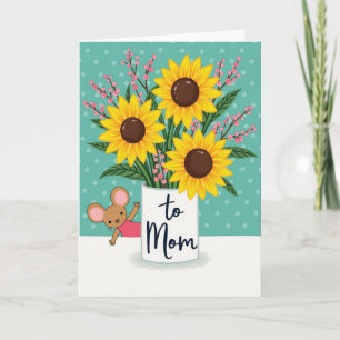 Zonnebloemen Voor Moeder Verjaardagskaart Kaart