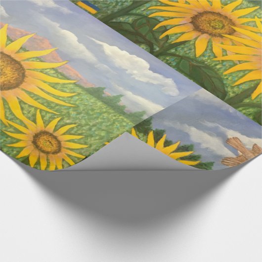 Zonnebloemen voor Oekraïne Cadeaupapier (Hoek)