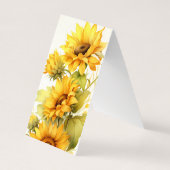 Zonnebloemen Vouwen Bladwijzer Bookmarkers Visitekaartje (Achterkant)