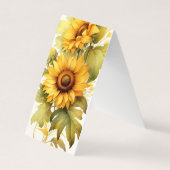 Zonnebloemen Vouwen Bladwijzer Bookmarkers Visitekaartje (Voorkant)