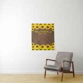 Zonnebloemen Vrijgezellenfeest Achtergrond Hout Fo Wandkleed (In situ)