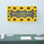 Zonnebloemen Vrijgezellenfeest Achtergrond Rustic  Spandoek (Beurs)