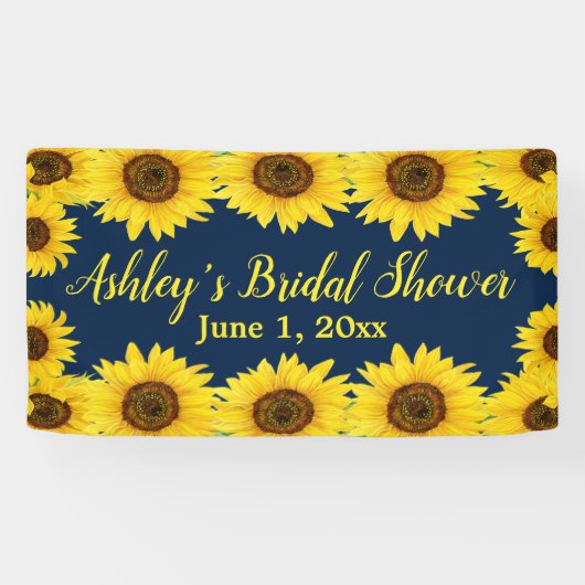 Zonnebloemen Vrijgezellenfeest Achtergrondzeemacht Spandoek (Horizontaal)