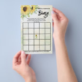Zonnebloemen Vrijgezellenfeest Bingo Game Card Flyer (Hand)
